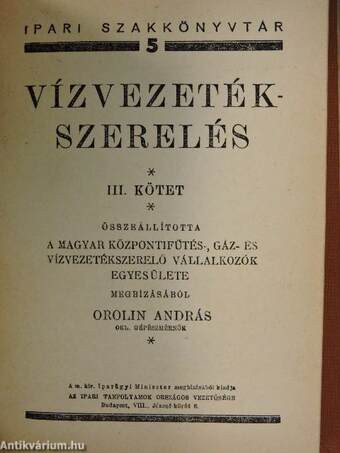 Vízvezetékszerelés I-III.