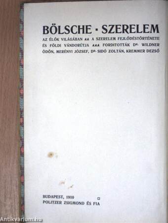 Szerelem az élők világában I. (töredék)