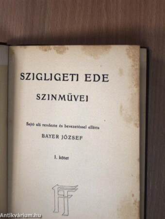 Szigligeti Ede szinművei I. (töredék)