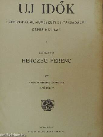 Uj Idők 1925. január-június (fél évfolyam)