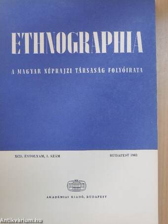 Ethnographia 1981/1-4.