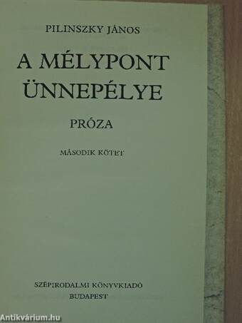 A mélypont ünnepélye 2. (töredék)