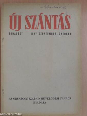 Új Szántás 1947. szeptember-október