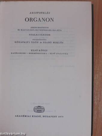 Organon I.