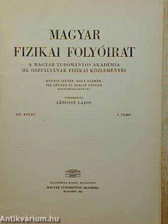 Magyar Fizikai Folyóirat XIV. kötet 2. füzet