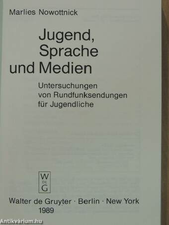 Jugend, Sprache und Medien