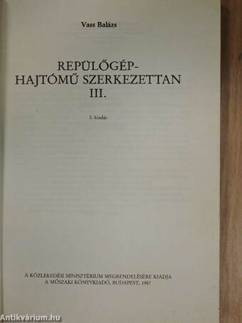 Repülőgép-hajtómű szerkezettan III.