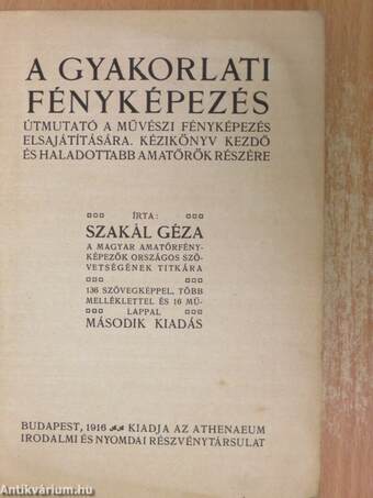 A gyakorlati fényképezés