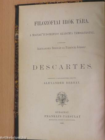 Descartes/Schopenhauer/Hume/Francziaország klasszikus filozófusai