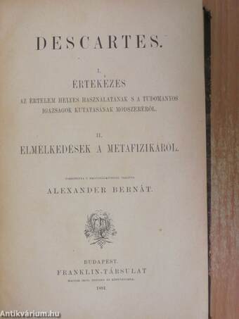 Descartes/Schopenhauer/Hume/Francziaország klasszikus filozófusai