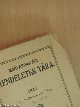 Magyarországi rendeletek tára 1941. XI-XII.