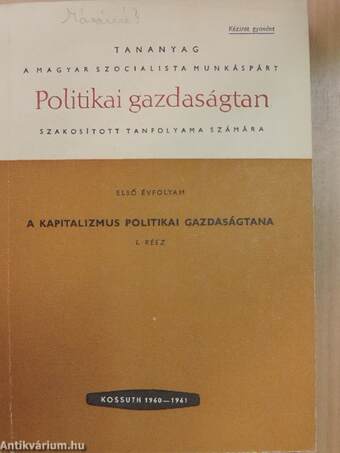 A kapitalizmus politikai gazdaságtana