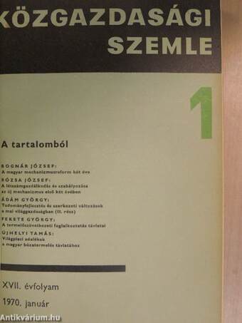 Közgazdasági Szemle 1970. január-december I-II.