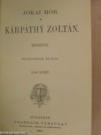 Kárpáthy Zoltán I-III.