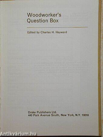 Woodworker's Question Box