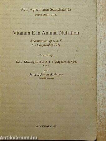 Vitamin E in Animal Nutrition