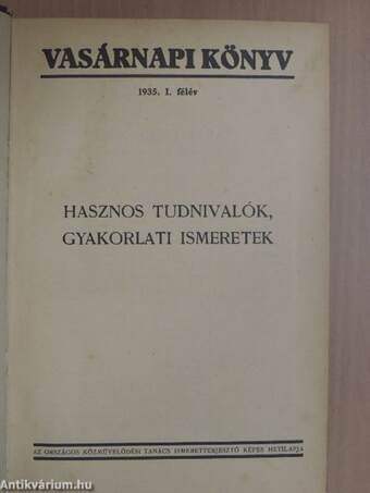 Vasárnapi Könyv 1935. január-december I-II.