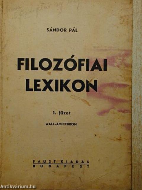 Filozófiai lexikon I. (töredék)