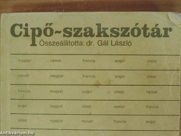 Cipő-szakszótár