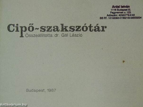 Cipő-szakszótár