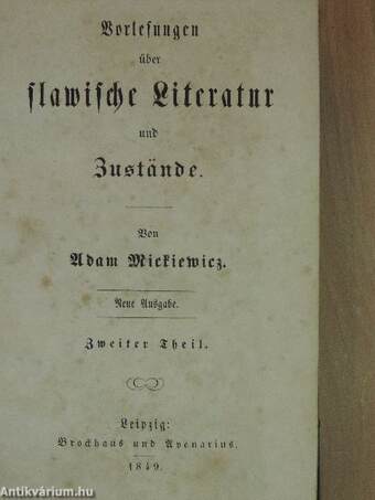 Vorlesungen über slawische Literatur und Zustände II. (gótbetűs)
