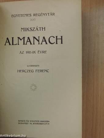 Mikszáth Almanach az 1911-ik évre