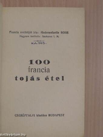 100 francia tojás étel