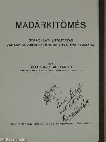 Madárkitömés