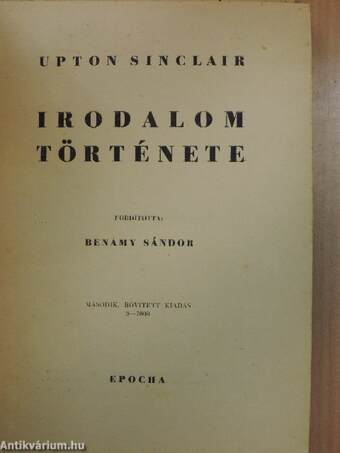 Upton Sinclair Irodalomtörténete