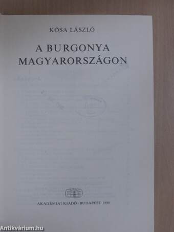 A burgonya Magyarországon