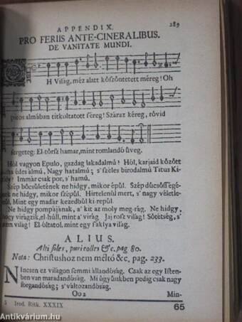 Cantus Catholici 1675 és 1703 III. (töredék)