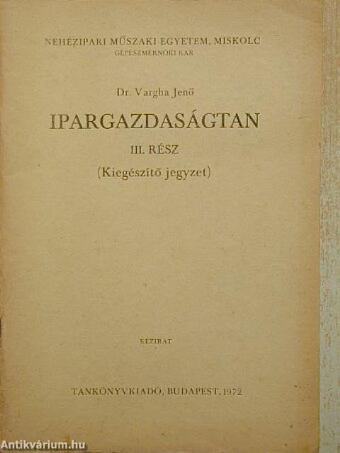 Ipargazdaságtan III.