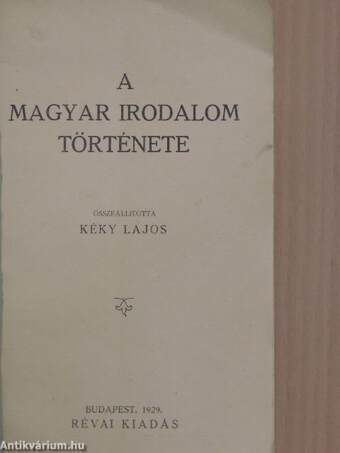 A magyar irodalom története