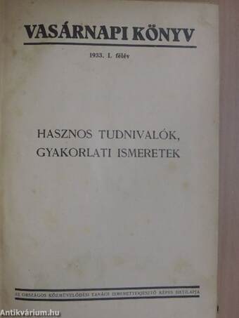 Vasárnapi Könyv 1933. január-december I-II.