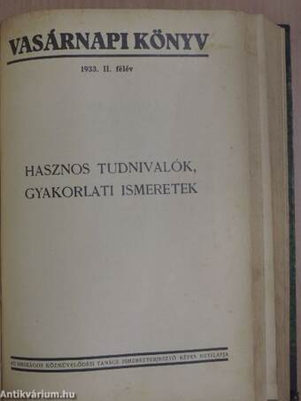 Vasárnapi Könyv 1933. január-december I-II.