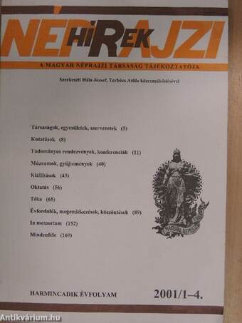 Néprajzi Hírek 2001/1-4.