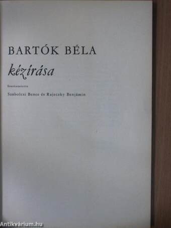 Bartók Béla kézírása