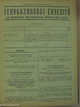 Tervgazdasági Értesítő 1961. január-december