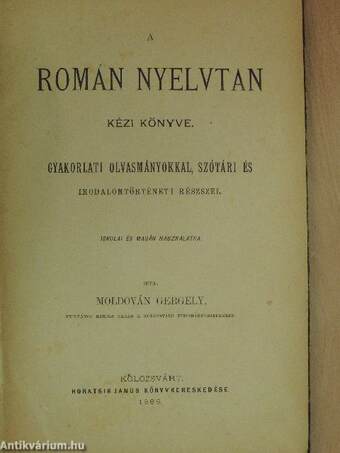 A román nyelvtan kézi könyve