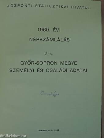 1960. évi népszámlálás 3. h.