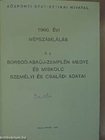 1960. évi népszámlálás 3. g.