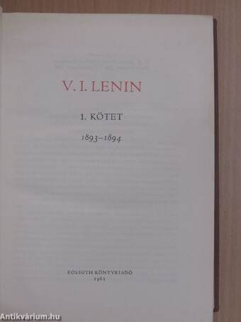 V. I. Lenin összes művei 1.