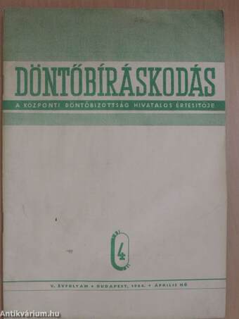 Döntőbíráskodás 1964. április