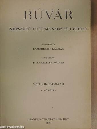 Búvár 1936. január-december I-II.