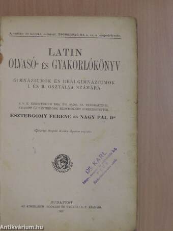 Latin olvasó- és gyakorlókönyv I-II.