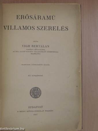 Erősáramú villamos szerelés 