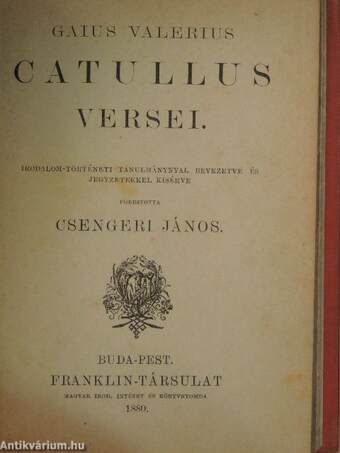 Kisfaludy Károly versei/A gyógyúlt seb/Gaius Valerius Catullus versei/A trónkereső