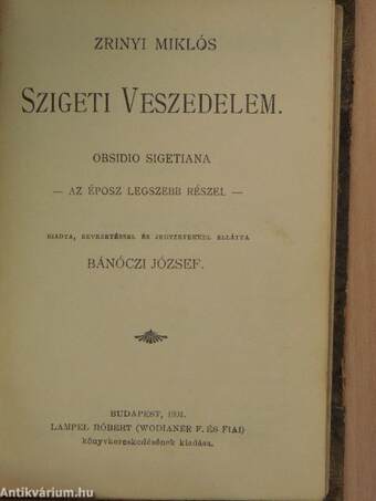 Tinódi Sebestyén válogatott históriás énekei/A kuruczvilág költészete/Faludi Ferencz versei/Szigeti veszedelem/Kölcsey Ferencz válogatott beszédei