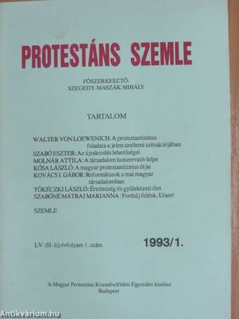 Protestáns Szemle 1993. január-december