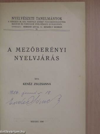 A mezőberényi nyelvjárás